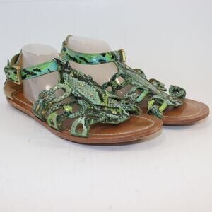 Coach Snakeskin Gladiator Sandals – Women’s Size 9, Green Leather